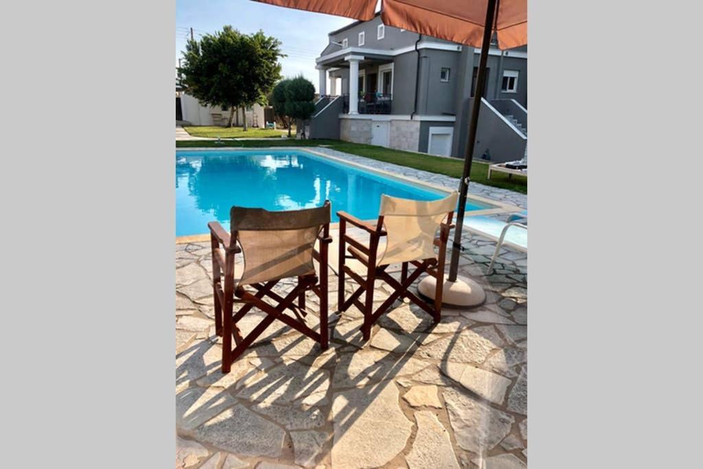Sunlit Pool House Villa Posidhonía Екстериор снимка